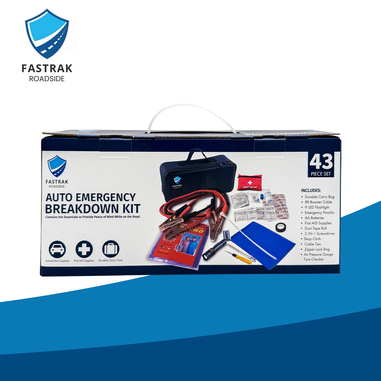 FasTrak Roadside– 12 in 1 Auto Emergency Breakdown Kit